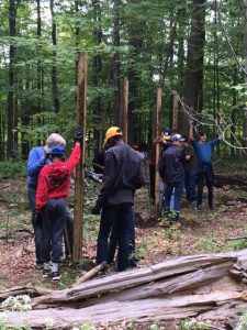 boy scouts building deer exclosure