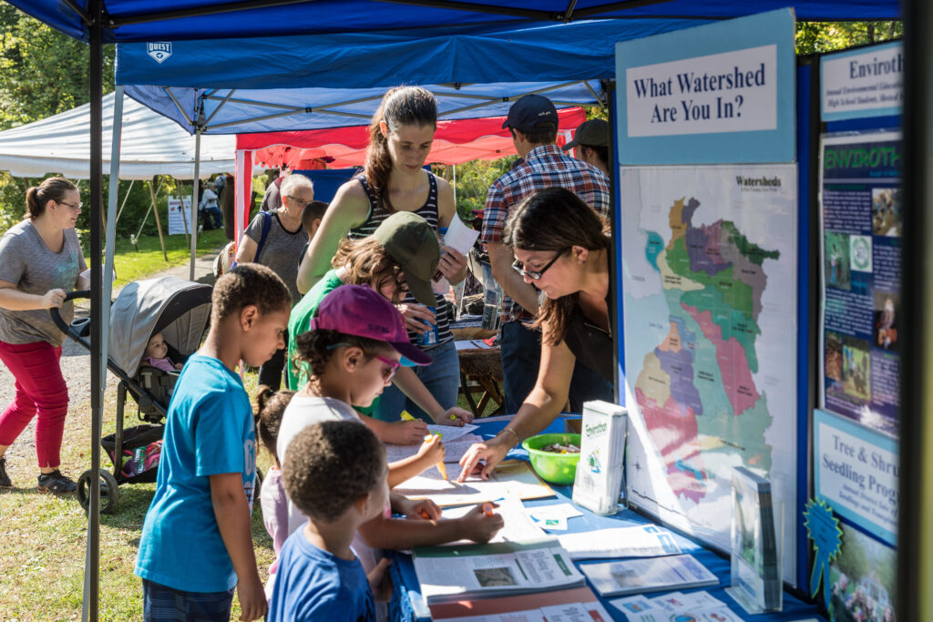 Fall festival - family coloring at table