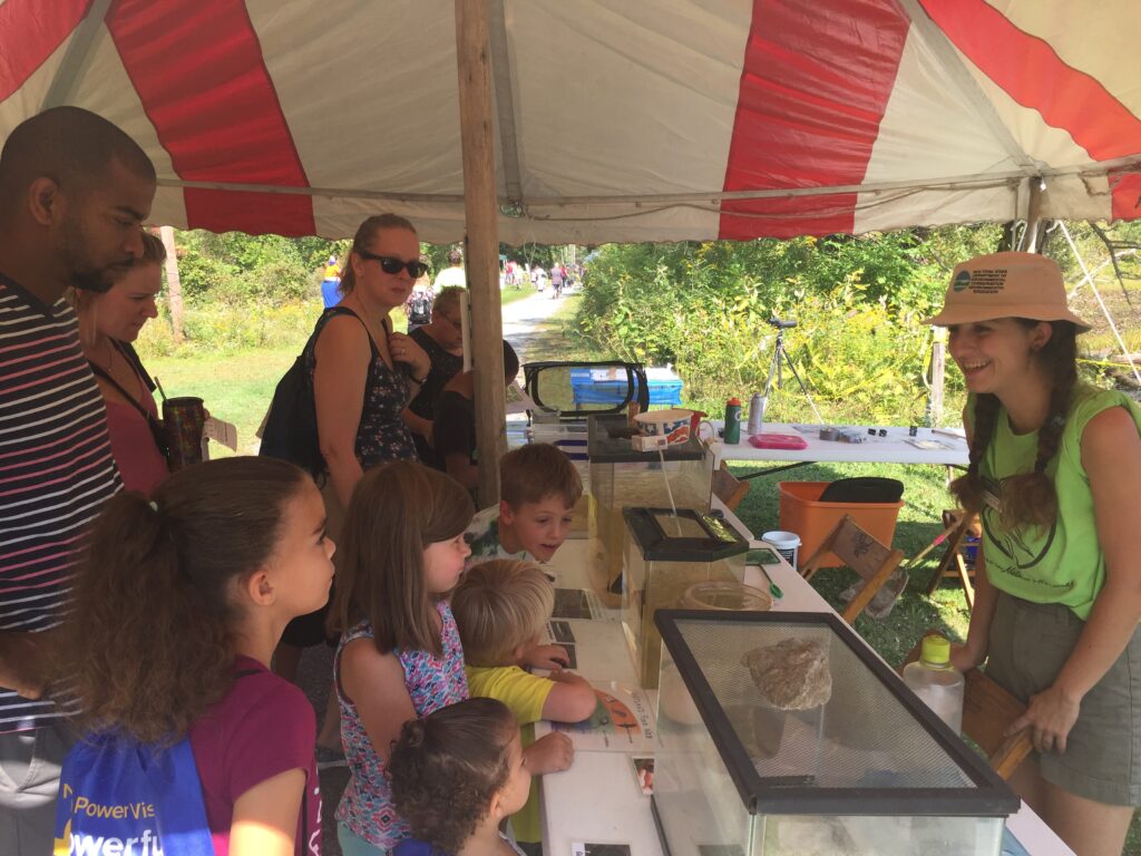 Fall festival - kids looking at pondlife 2